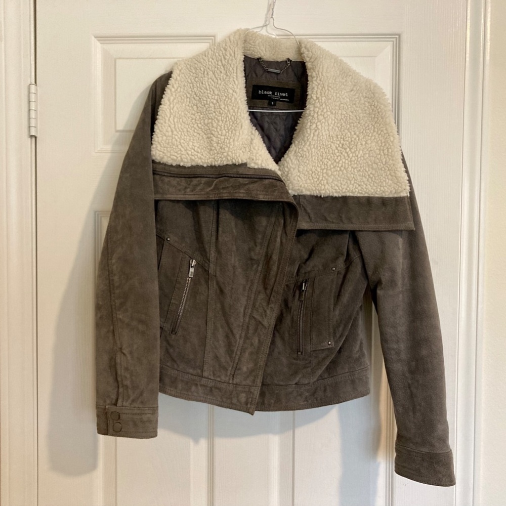Black Rivet Suede Jacket - Small